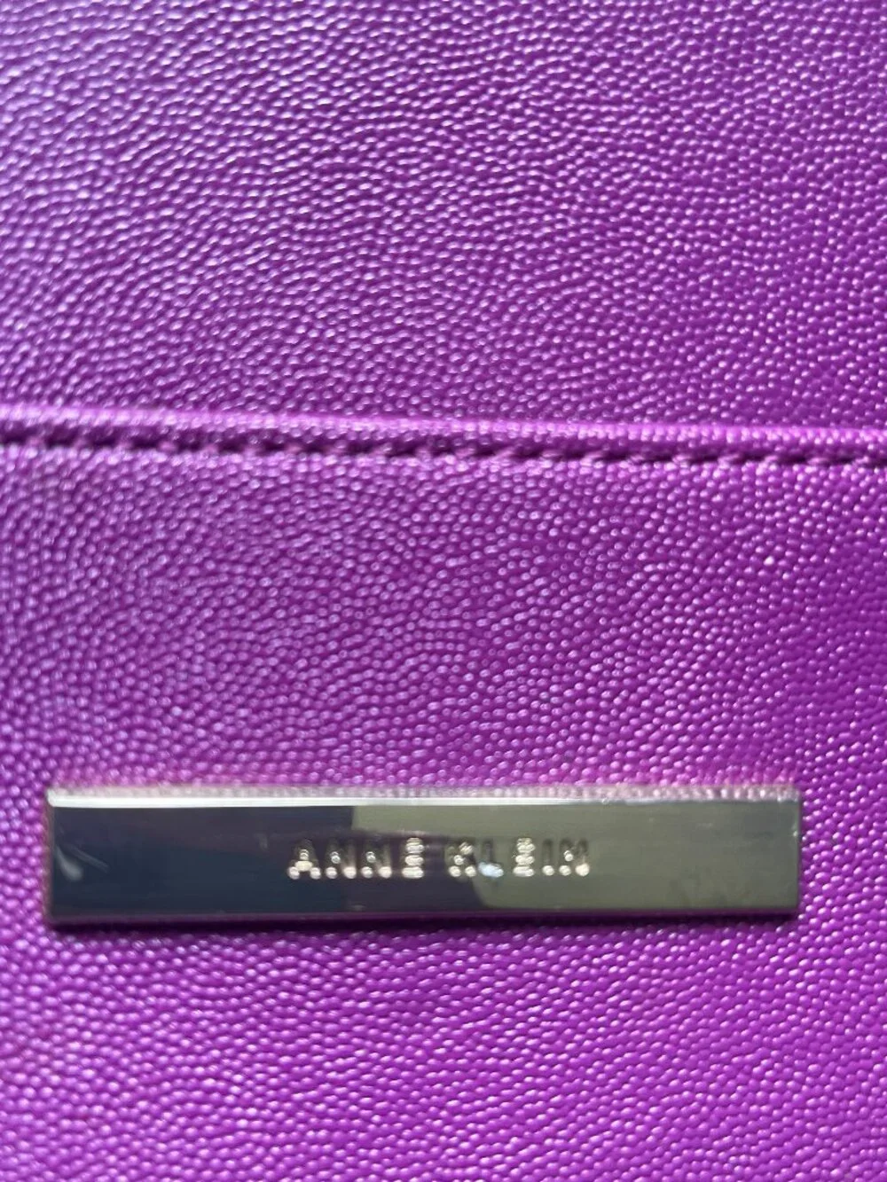 Anne Klein Vibrant Purple Dome Satchel Crossbody Bag